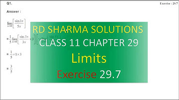 RD SHARMA SOLUTIONS CLASS 11 CHAPTER 29 Limits Ex 29.7 Part 1