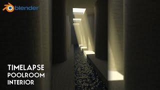 POOLROOM INTERIOR WITH RAYS OF LIGHT || (Blender tutorial)🔥