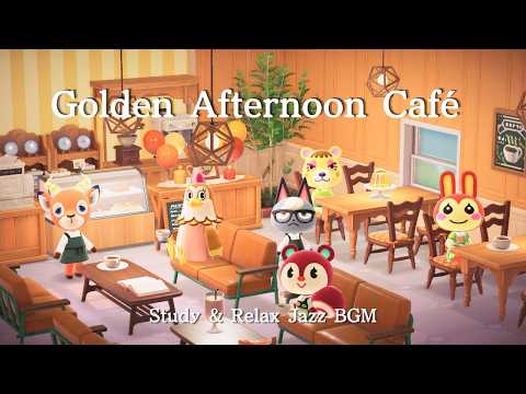 ☕ Golden Afternoon Café | Animal Crossing Jazz BGM | Study & Relax Music (3 Hours)
