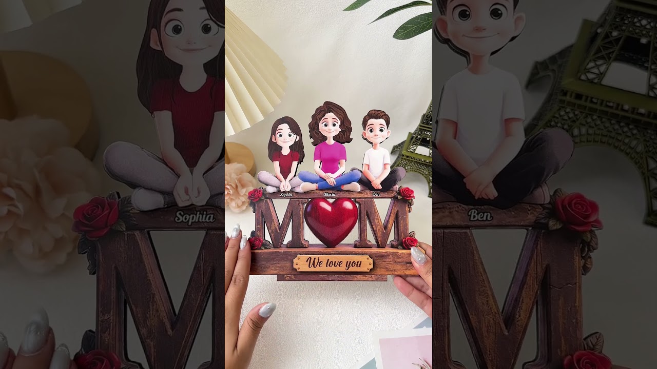 Mom We Love You Mother's Day Gift For Her, Wife, Mom | Personalized Wooden Plaque