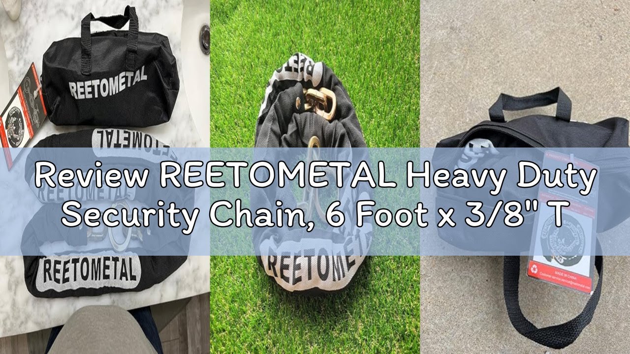 Review REETOMETAL Heavy Duty Security Chain, 6 Foot x 3/8" Thick Hardened Steel Cut Proof Anti-Theft