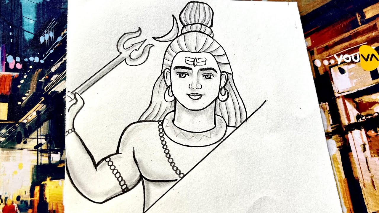 Lord shiva drawing easy for beginners || how to make mahadev drawing ...