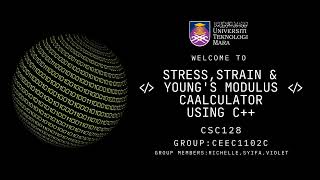Stress, Strain Young's modulus calculator CSC28 Video presentation CEEC1102C