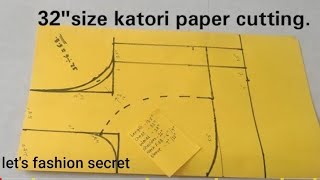 32size katori blouse cutting and stitching full tutorial/katori blouse paper cutting with stitching