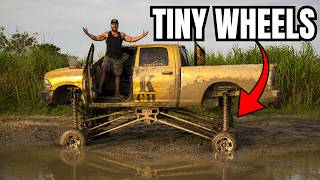Monster Truck VS Tiny Car Wheels... (They Exploded)