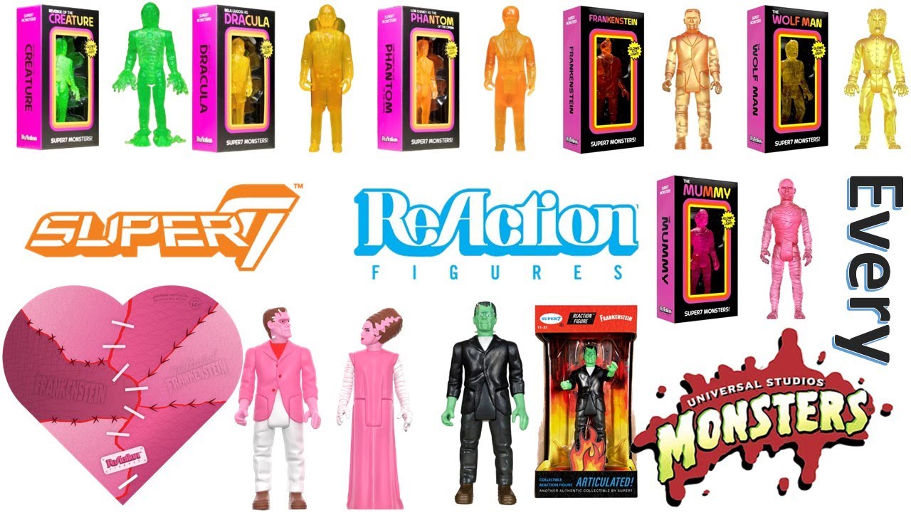 *see newer video* Every Super7 ReAction Universal Monsters Comparison List Series 1-3 plus Funko
