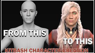 Kitbash Character Creation Tutorial in Daz Studio | Real-Time Full Process