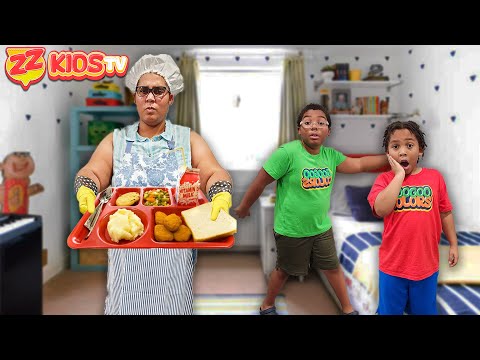 Don't Get Caught By The Mean Lunch Lady! ZZ Kids TV Game Show