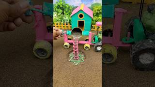 😱 Real Working Mini Tractor Making Cement Pillar | Amazing DIY Construction Machine 🚜 #shorts