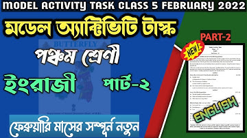 Class 5 english model activity task part 2|Model Activity Task Class v english part 2 february 2022