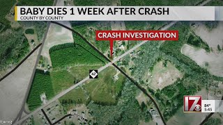 Baby dies week after Johnston County crash