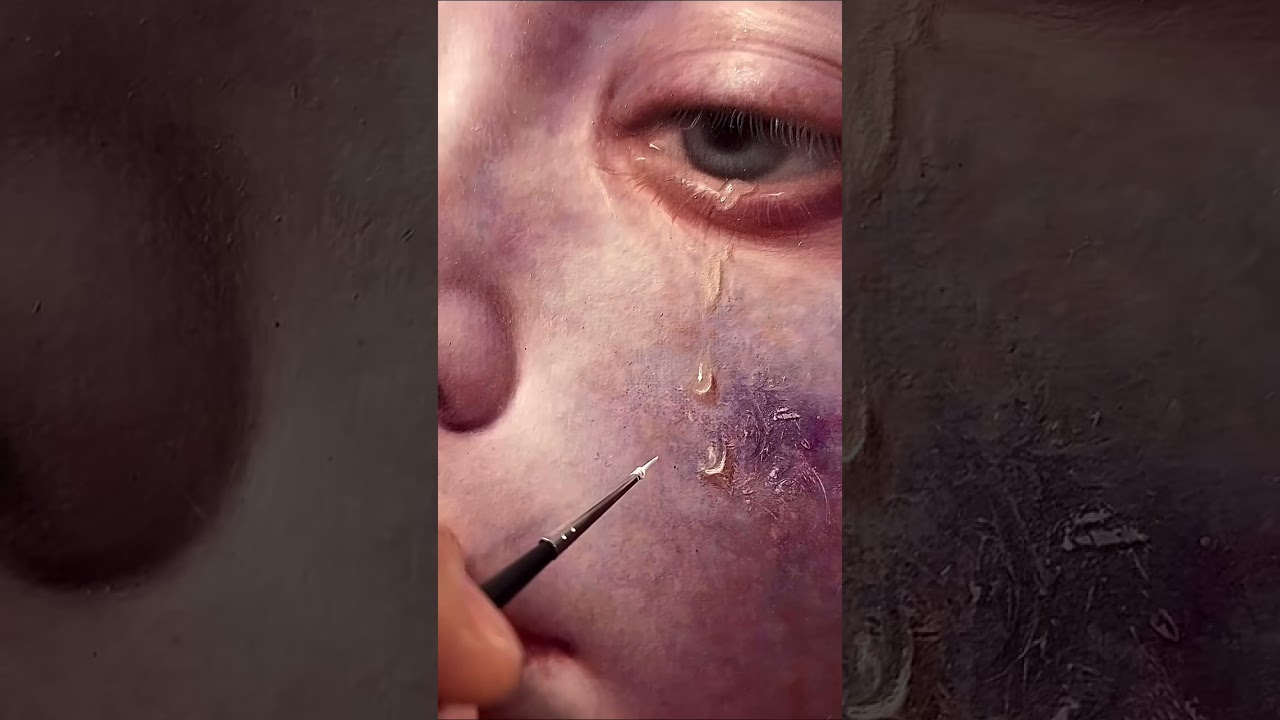 The Crying Eye &ndash; Emotional Realism in Oil by @lochanpeng