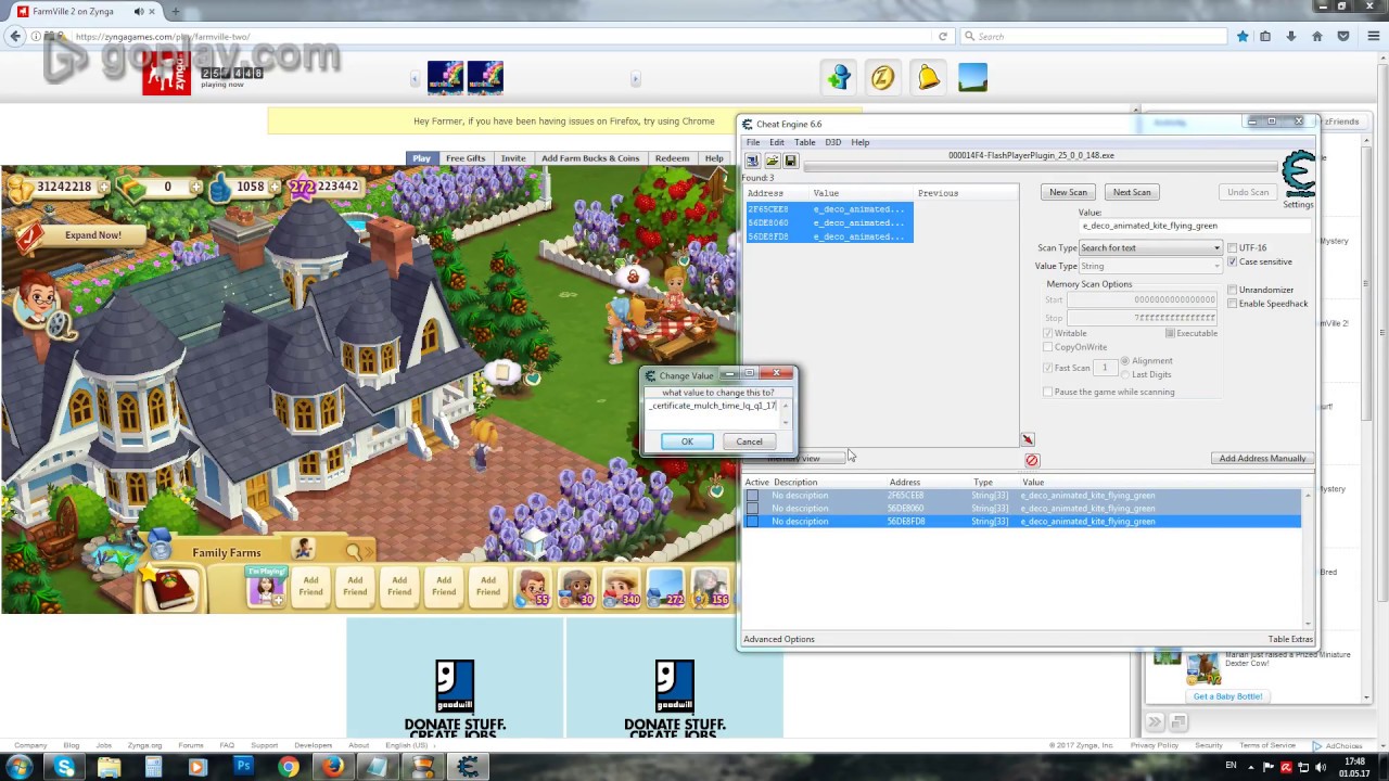Farmville2 Mulch Certificate Cheat Engine