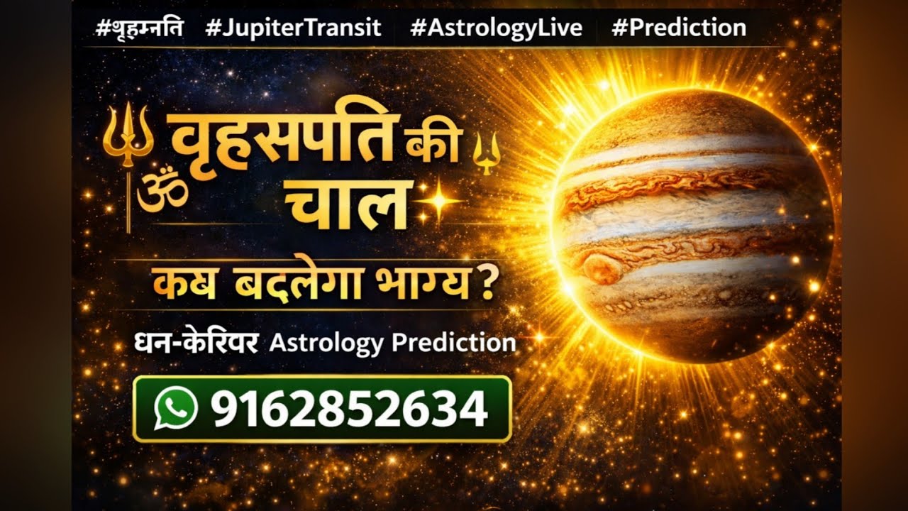 वृहस्पति की चाल 🔱 कब बदलेगा भाग्य? धन-करियर Astrology Prediction ✨ 