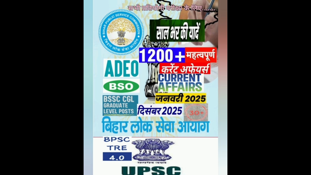 Current Affairs Quiz | BPSC AEDO EXAM | BSSC CGL4 & BSO EXAM | बिहार दरोगा | BPSC TEACHER EXAM 2026|