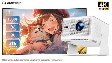 Magcubic HY350MAX 900 ANSI Portable Projector | Native 1080P with 8K Input, Android 14