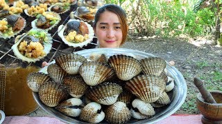 Yummy Giant Blood Cockle Special Grilling  Blood Cockle Grilling  Cooking With Sros