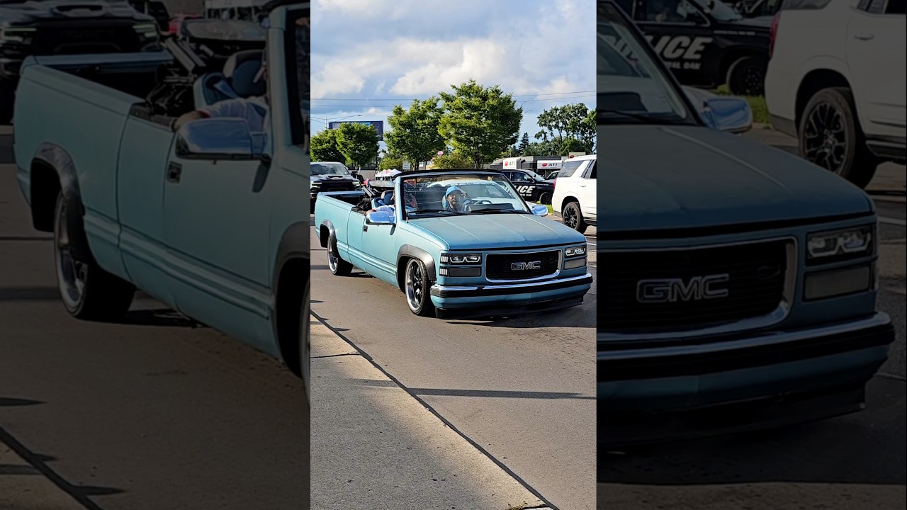 GMC Custom Convertible Pickup Truck Drive By Engine Sound Woodward Dream Cruise 2024
