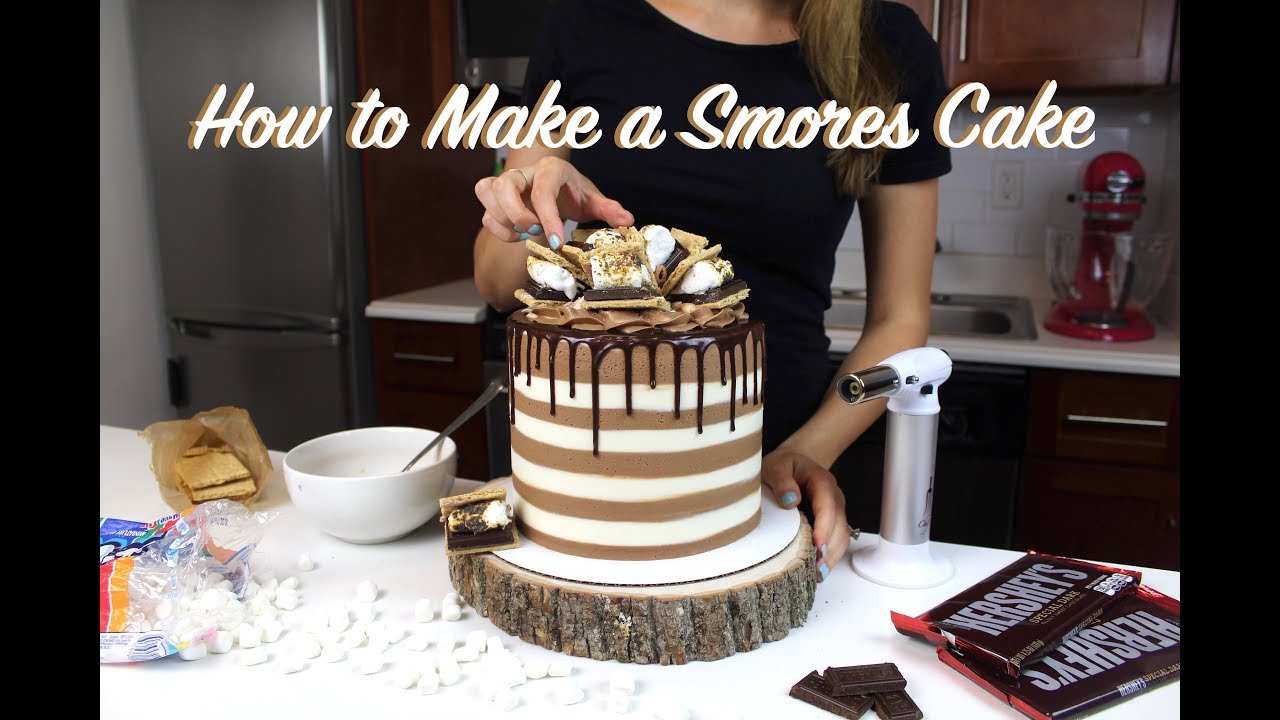 How To Make Drip Smores Cake | CHELSWEETS