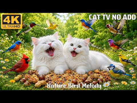 Relaxing Cat TV 🐿️ Cozy Nature Sounds with Birds & Squirrels for Happy Cats 😸 8 Hours No Ads