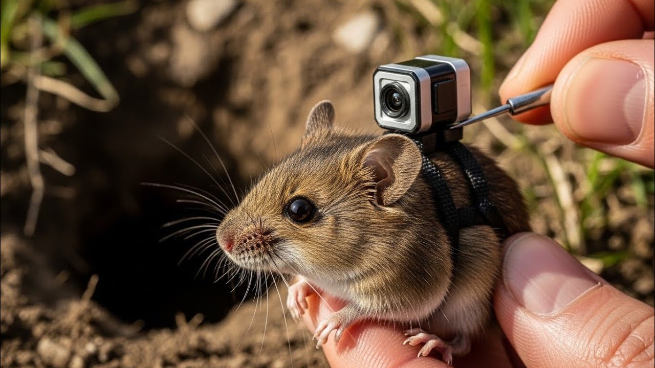 Underground Mouse Micro Camera on a Mouse Inside Its Secret Underground City - YouTube