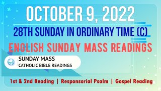9 October 2022 English Sunday Mass Readings | 28th Sunday in Ordinary Time (C)