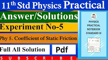 Class 11th Physics Experiment no : 5 Coefficient of static friction | Maharashtra Board #practicle