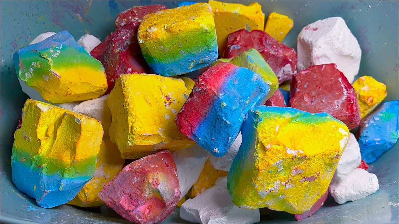  Jumbo chalk! Two-tone dyed jumbo chalk~ Dyeing makes the chalk more brittle! Stress relief~ ASMR