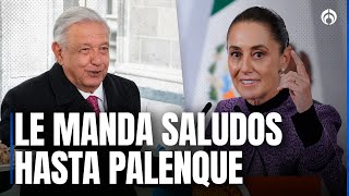 Sheinbaum Manda Saludos A Amlo Hasta Palanque