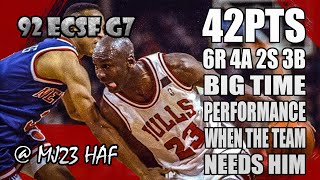 Michael Jordan Highlights vs Knicks (1992 ECSF Game 7) - 42pts, BIG TIME PERFORMANCE!