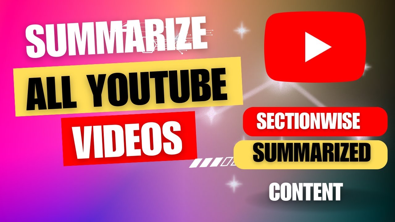 AI Tool to summarize Youtube Videos| Youtube summarizer |Sectionwise content| Research support