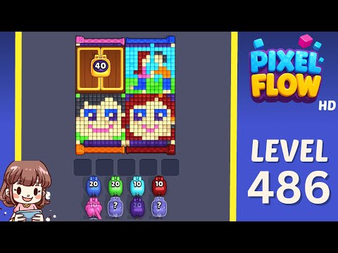 Pixel Flow Level 486 Solution Walkthrough