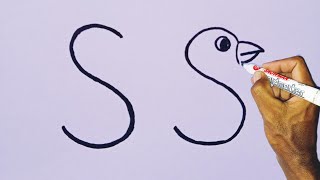 Draw a bird starting with the letter S