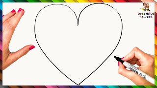 Como Desenhar Um Coração Po A Po Desenhar Coração Fácil