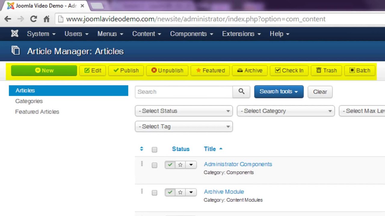 Joomla - Administrator - YouTube