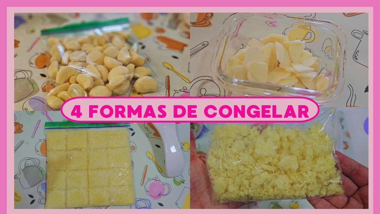 4 FORMAS DE CONGELAR ALHO | Sem óleo e sem sal e como descongelar