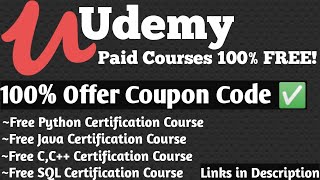 How to get Udemy Paid courses for free - 100% Offer Coupon code revealed in VIDEO | Free courses ✅