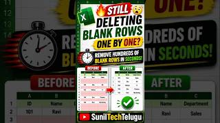 👉 🔥 Still Deleting Blank Rows One by One in Excel? Remove Hundreds in Seconds! ⚡ #excel #shorts