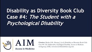 Disability as Diversity Book Club Case #4: The Student with a Psychological Disability