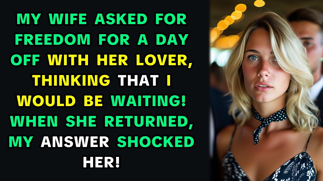 💚 MY WIFE ASKED FOR FREEDOM FOR A DAY OFF WITH HER LOVER, THINKING THAT I WOULD BE WAITING!