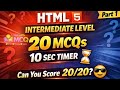 HTML Intermediate Quiz - 20 MCQs with Explanation | Part - 1 #interview #htmlmcq
