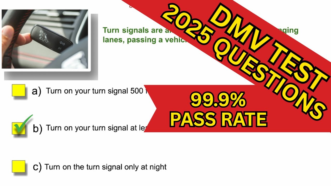 DMV TEST 2025-Actual Questions To Pass First Try! - YouTube