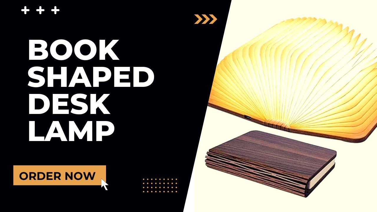 Book Shaped lamp Book shaped desk lamp Foldable book lamp YouTube