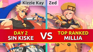 GGST ▰ Kizzie Kay (Day 2 Sin) vs Zed (TOP Ranked Millia). Guilty Gear Strive