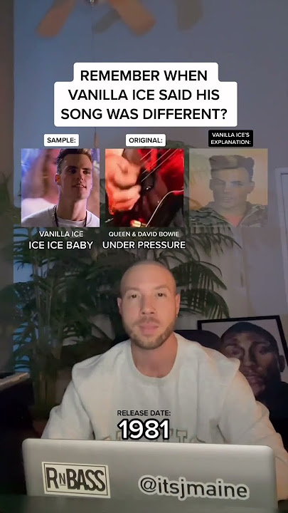 Vanilla Ice “Ice Ice Baby” Vs. Queen & David Bowie “Under Pressure” w/ Explanation #shorts #sample