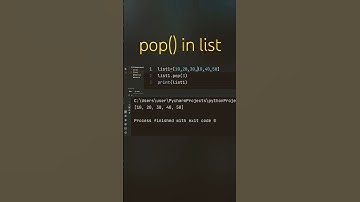 how to pop data in the list in python| pop() in python | pop() in list