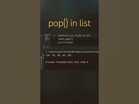 how to pop data in the list in python| pop() in python | pop() in list ...
