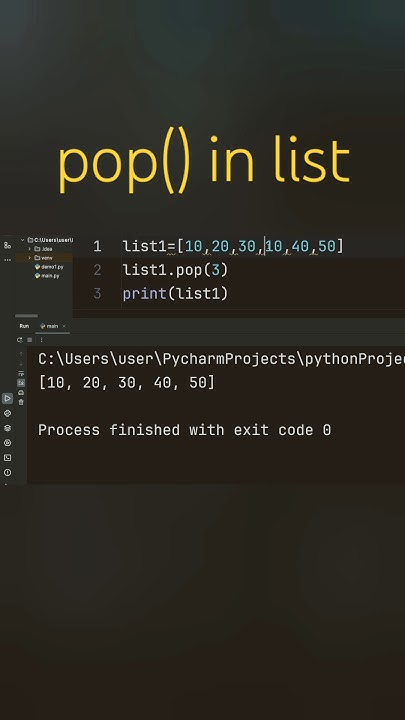 how to pop data in the list in python| pop() in python | pop() in list ...