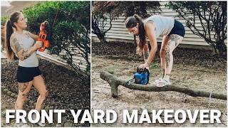 FRONT YARD WORK MAKEOVER | FRONT YARD CLEAN UP | DIY YARD PROJECTS