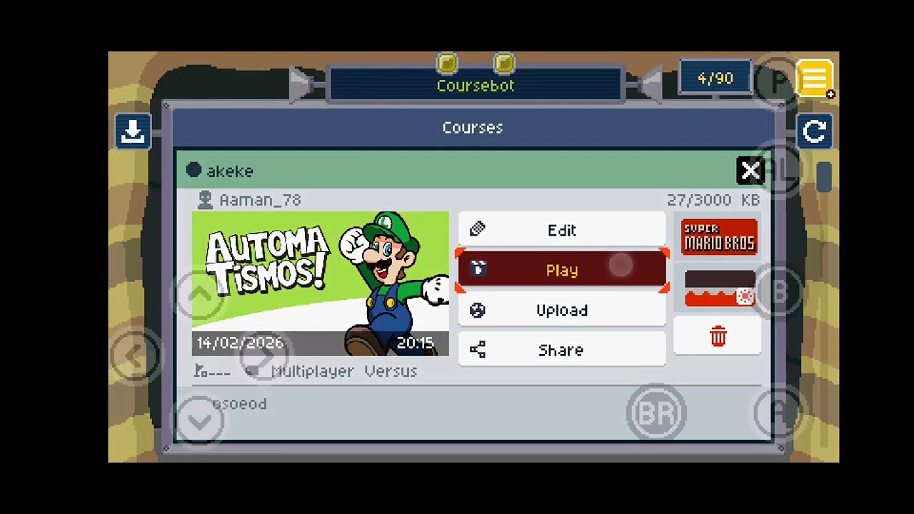 My update version of super mario maker world engin course 